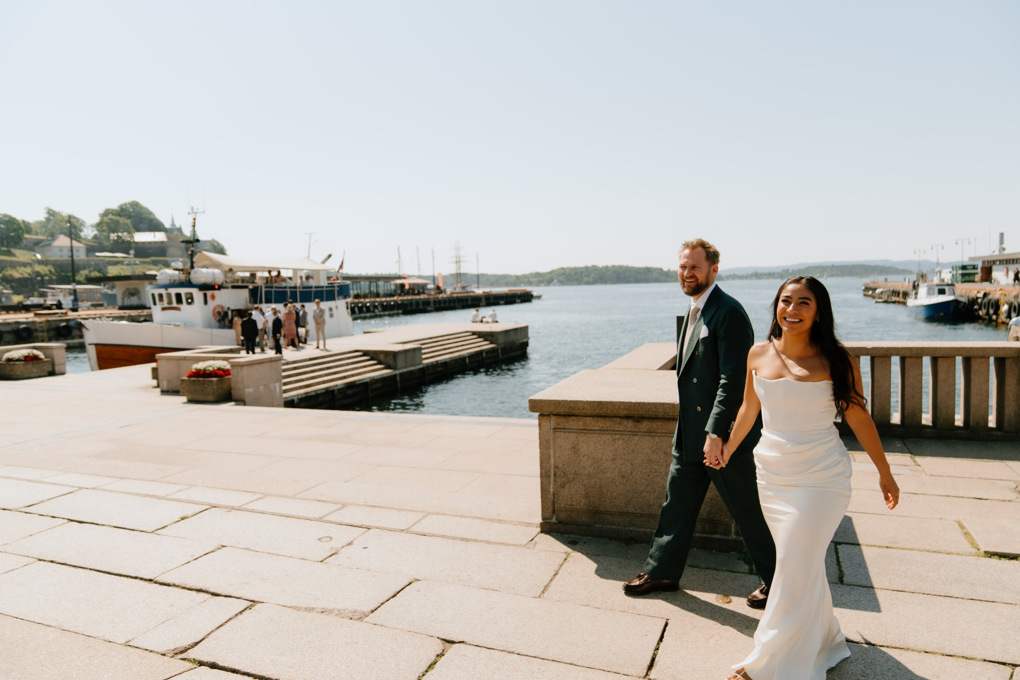 Pamela and Kristoffer by Oslo harbor
